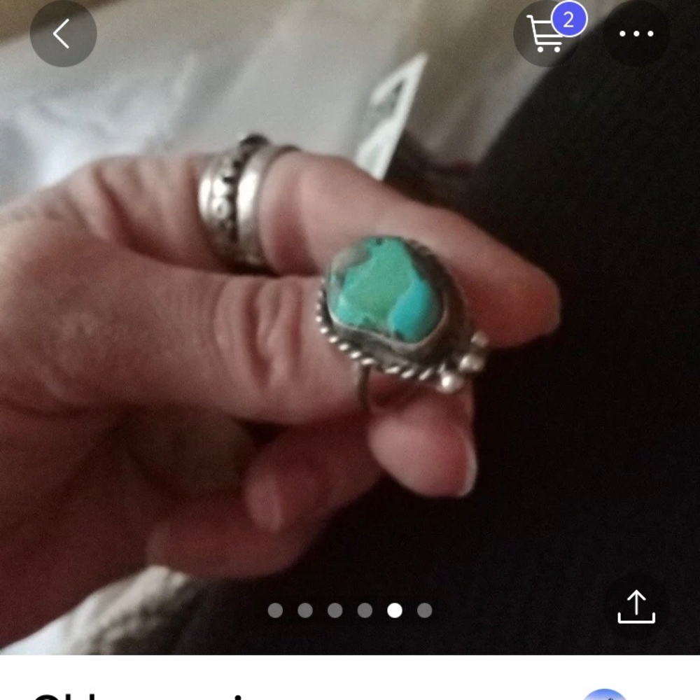 Very very old turquoise pawn ring size 5